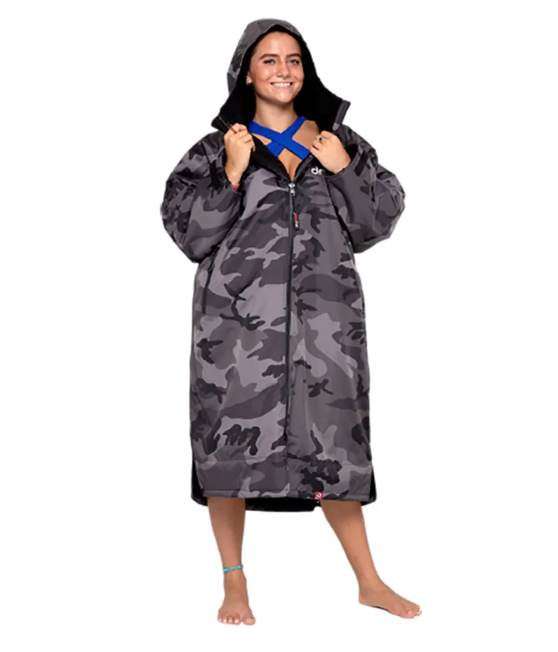 Dryrobe Adult Advance Long Sleeve Change Robe V3 S Black Camo/Black-5